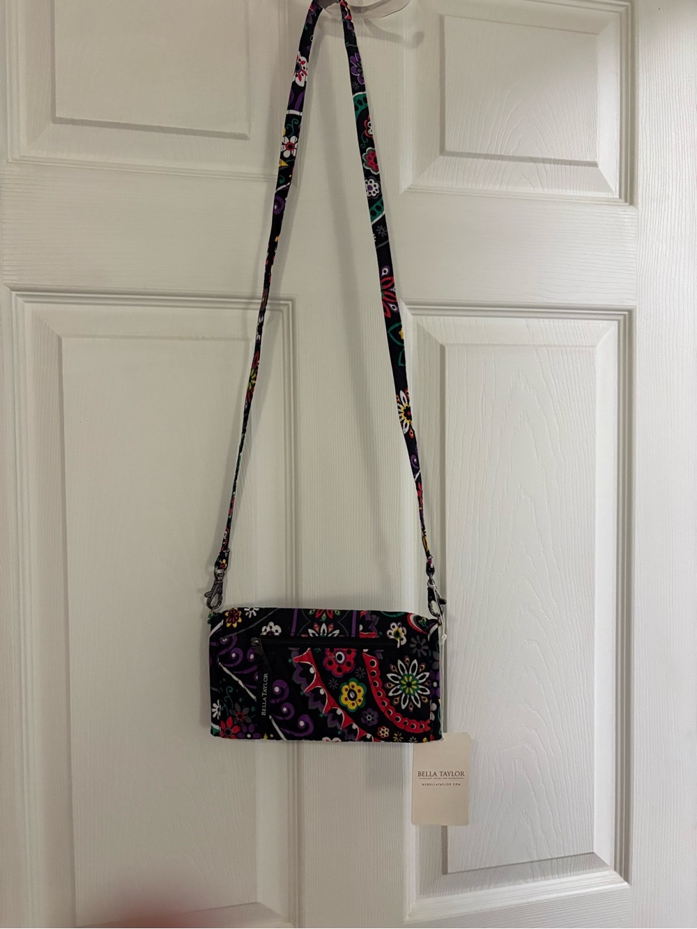 Small Black Paisley Crossbody Bag